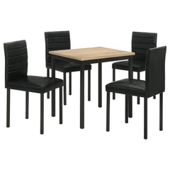 Garza Greige Oak/Black 5-piece Space Saving Rectangular Dining Table - Ornate Home