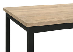 Garza Greige Oak/Black 5-piece Space Saving Rectangular Dining Table - Ornate Home