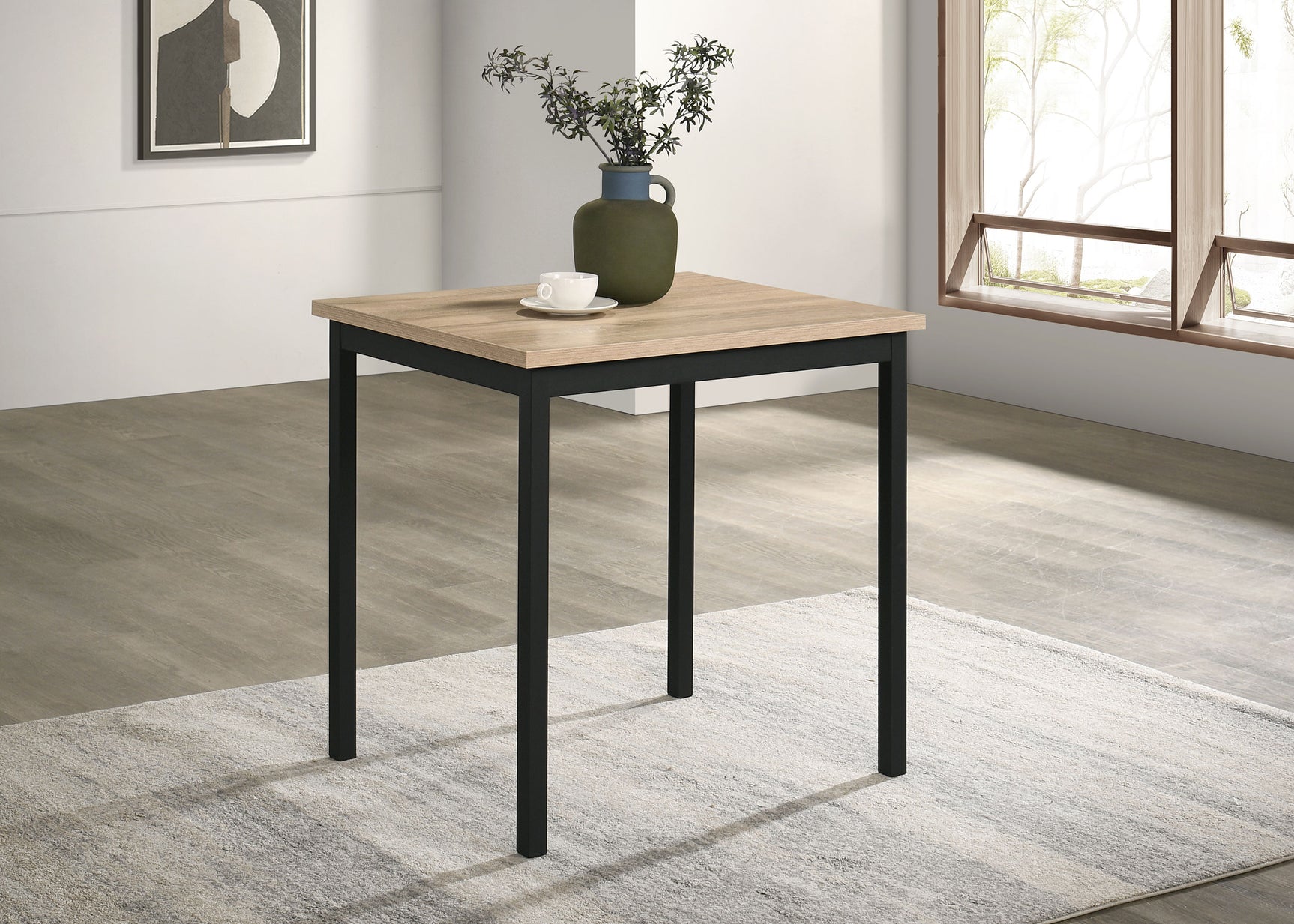 Garza Greige Oak Space Saving Rectangular Dining Table - Ornate Home