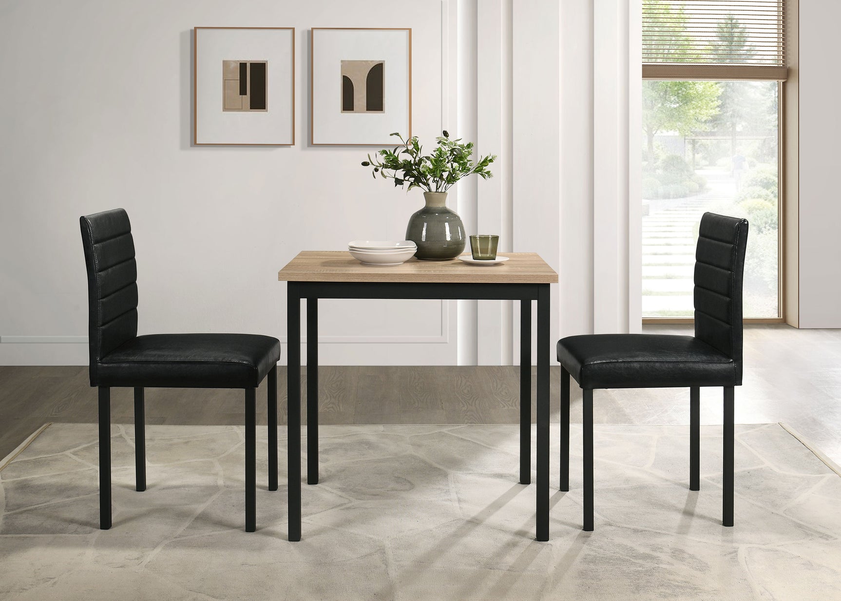 Garza Greige Oak Space Saving Rectangular Dining Table - Ornate Home