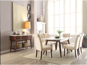 Gasha Dining Table in White/Walnut - Ornate Home
