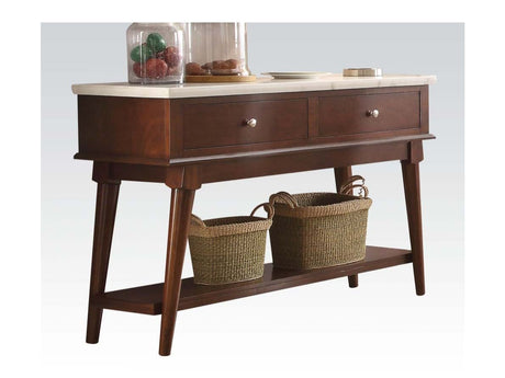 Gasha Server in White/Walnut - Ornate Home