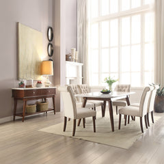Gasha Side Chair (Set of 2) in Beige/Walnut - Ornate Home