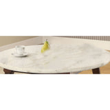 Gasha White Marble & Walnut Coffee Table - Ornate Home