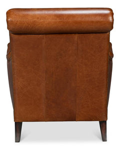 Gaston Brown Distilled Leather Chair - Ornate Home