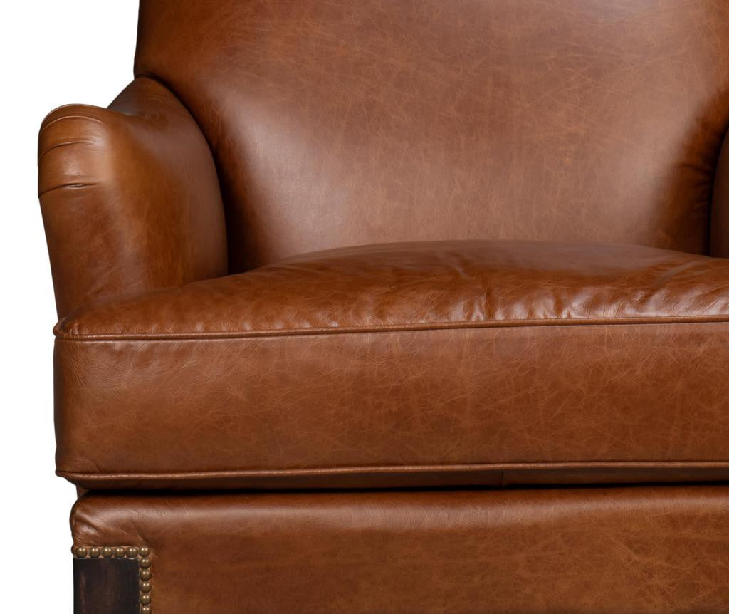 Gaston Brown Distilled Leather Chair - Ornate Home
