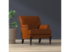 Gaston Brown Distilled Leather Chair - Ornate Home
