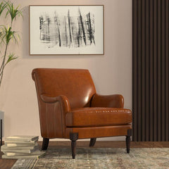 Gaston Brown Distilled Leather Chair - Ornate Home