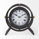 Gaston Gray Metal Circular Table Clock - Ornate Home