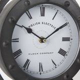 Gaston Gray Metal Circular Table Clock - Ornate Home