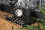 Gaston Gray Metal Circular Table Clock - Ornate Home