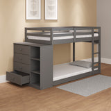Gaston Gray Twin/Twin Bunk Bed - Ornate Home