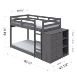 Gaston Gray Twin/Twin Bunk Bed - Ornate Home