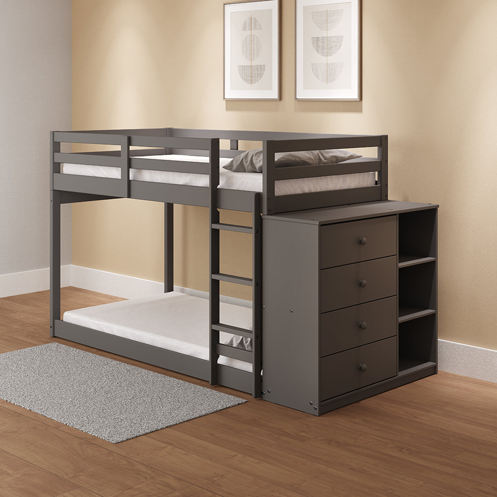 Gaston Gray Twin/Twin Bunk Bed - Ornate Home