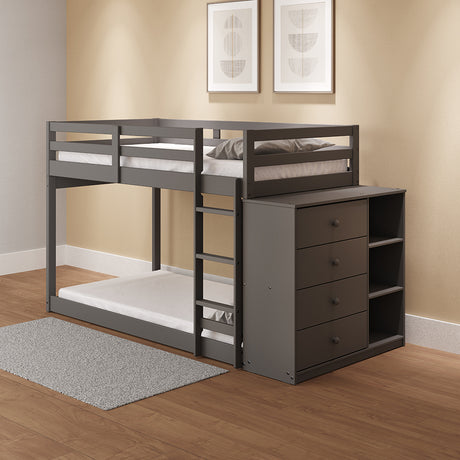 Gaston Gray Twin/Twin Bunk Bed - Ornate Home