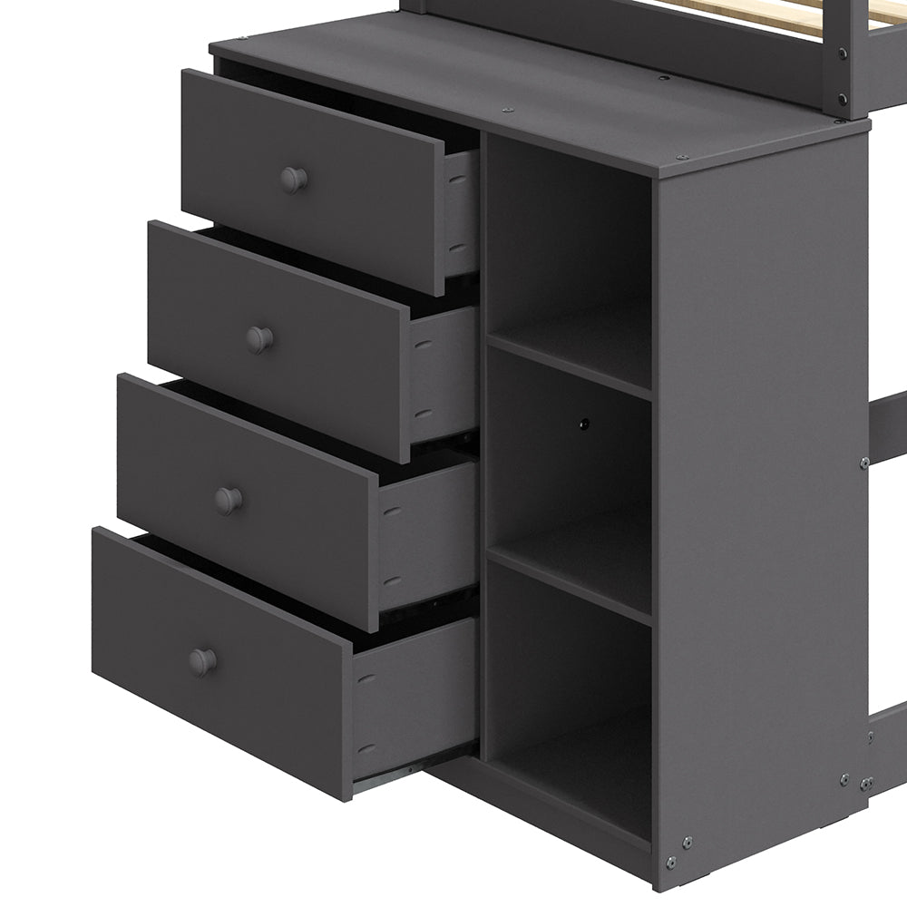 Gaston Gray Twin/Twin Bunk Bed - Ornate Home