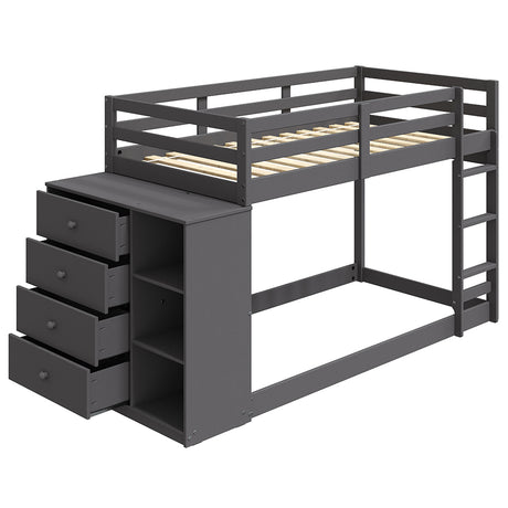 Gaston Gray Twin/Twin Bunk Bed - Ornate Home