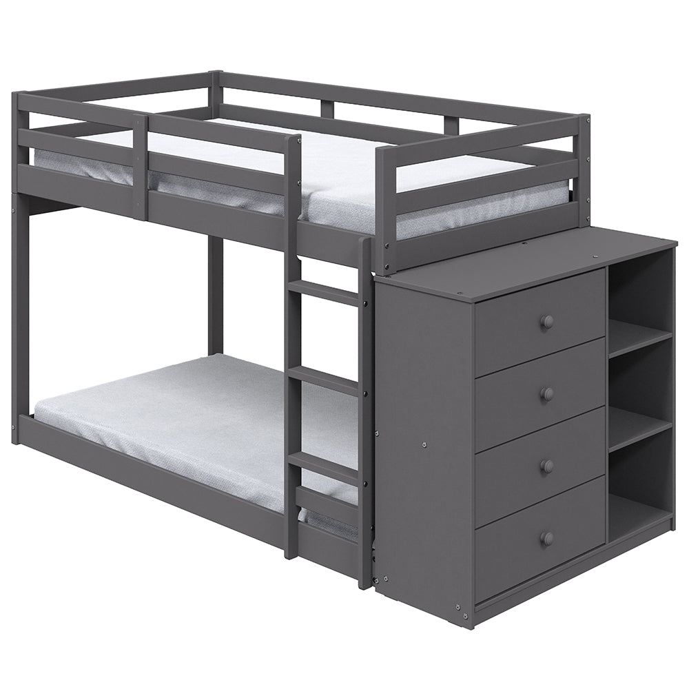 Gaston Gray Twin/Twin Bunk Bed - Ornate Home