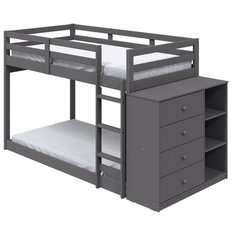 Gaston Gray Twin/Twin Bunk Bed - Ornate Home