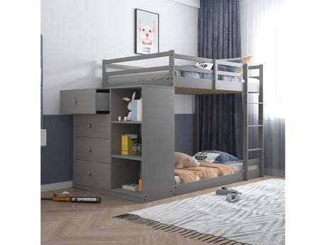 Gaston Gray Twin/Twin Bunk Bed - Ornate Home