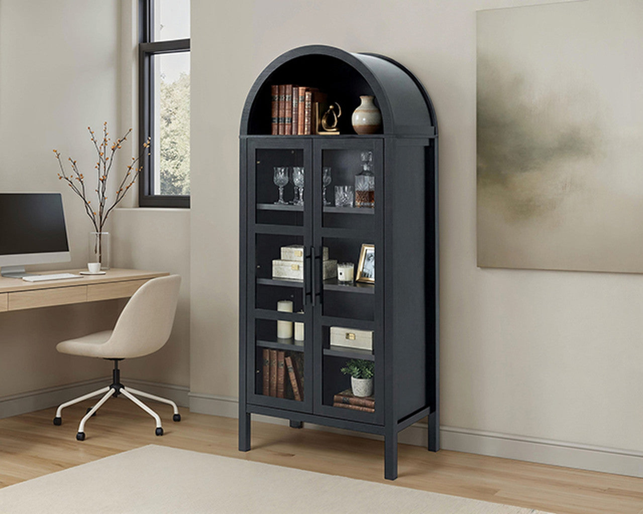 Gateshead Black Arched Cabinet - Ornate Home