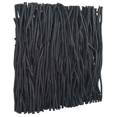 Gathered Teak Black Square Wood Wall Decor - Ornate Home