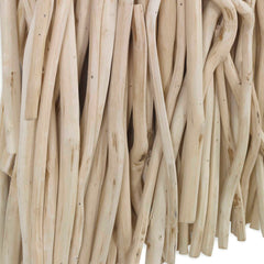 Gathered Teak Woodtone Square Bleached Wood Wall Decor - Ornate Home