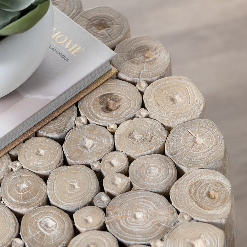 Gathering Tan/White Accent Table - Ornate Home