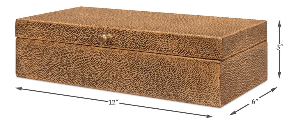 Gatsburg Brown Shagreen Box (Set of 2) - Ornate Home