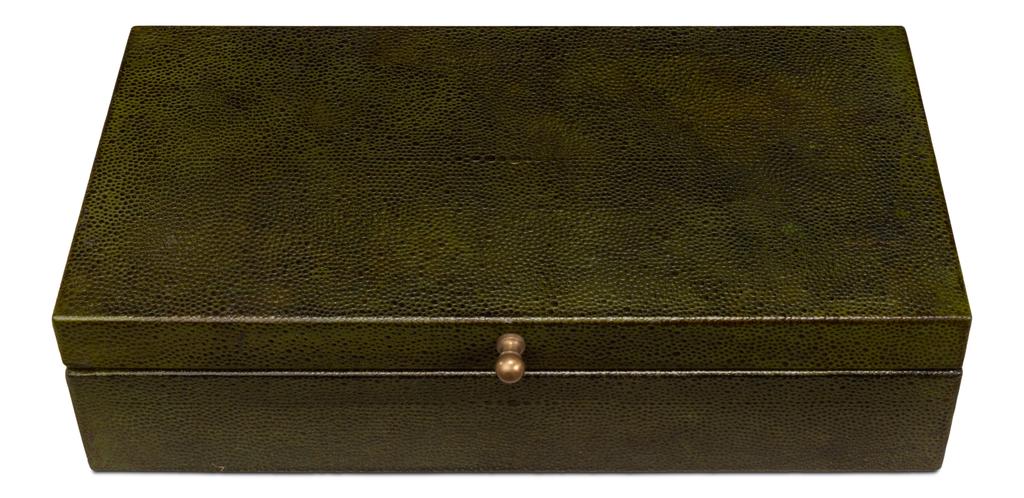 Gatsburg Green Shagreen Box (Set of 2) - Ornate Home
