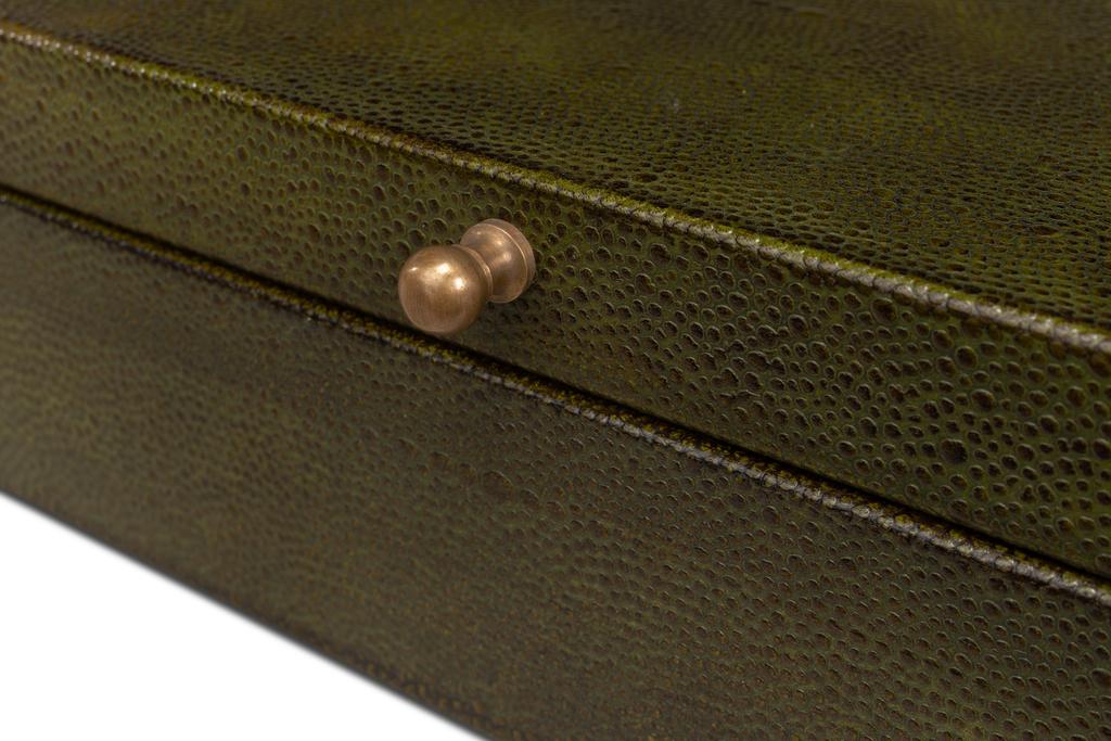 Gatsburg Green Shagreen Box (Set of 2) - Ornate Home