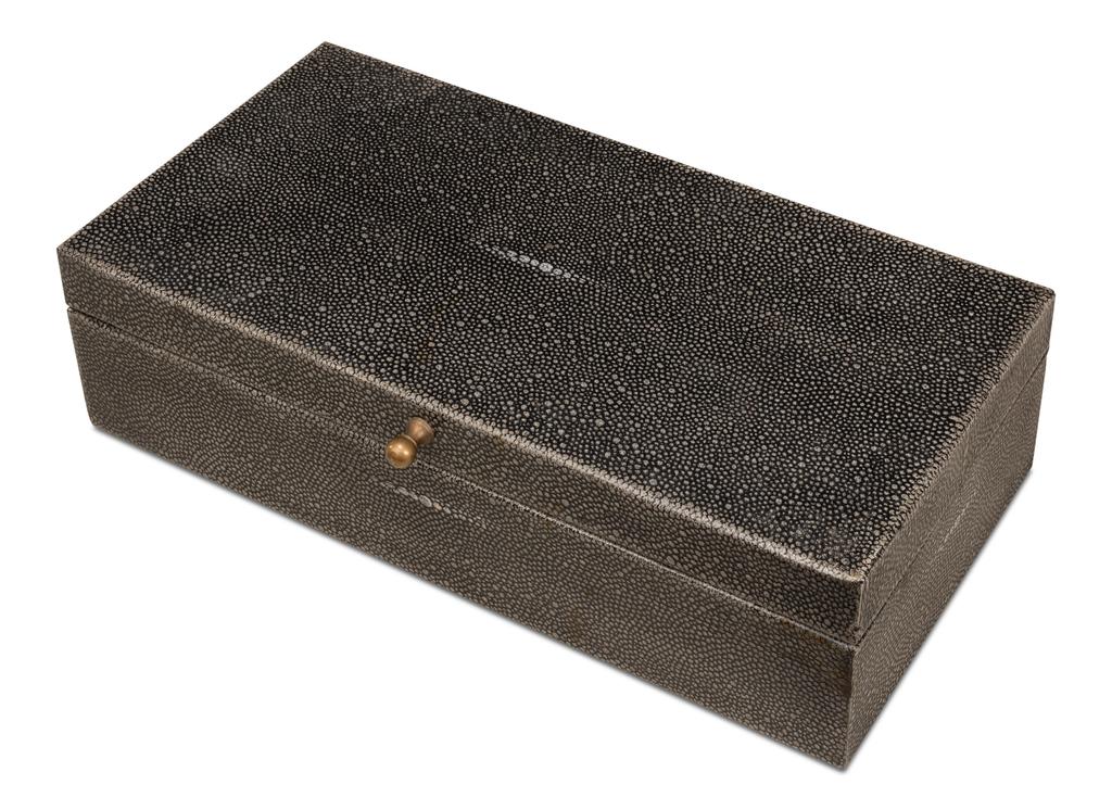 Gatsburg Grey Shagreen Books (Set of 12) - Ornate Home