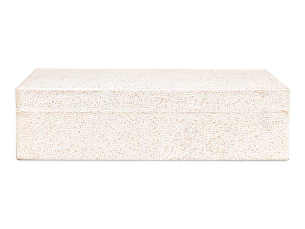 Gatsburg White Shagreen Box (Set of 2) - Ornate Home