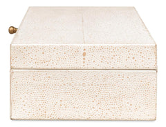 Gatsburg White Shagreen Box (Set of 2) - Ornate Home