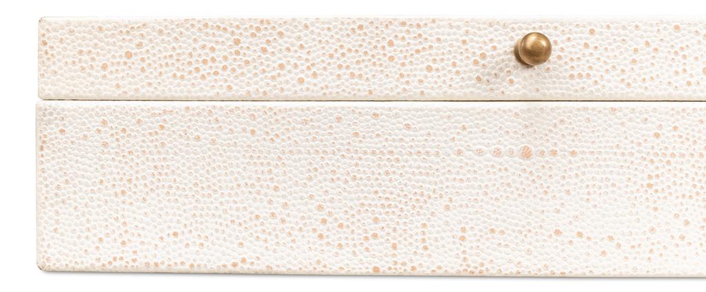 Gatsburg White Shagreen Box (Set of 2) - Ornate Home