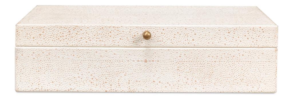 Gatsburg White Shagreen Box (Set of 2) - Ornate Home