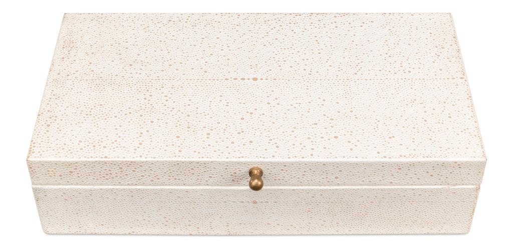 Gatsburg White Shagreen Box (Set of 2) - Ornate Home