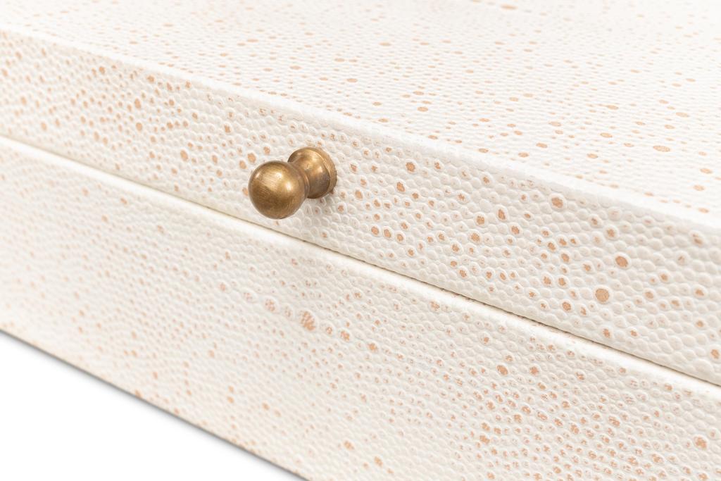 Gatsburg White Shagreen Box (Set of 2) - Ornate Home