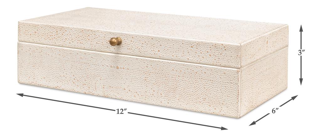 Gatsburg White Shagreen Box (Set of 2) - Ornate Home