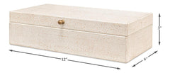 Gatsburg White Shagreen Box (Set of 2) - Ornate Home