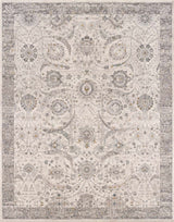 Gauge Cream & Gray Blue Rug with Fringes - Ornate Home