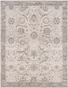 Gauge Cream & Gray Blue Rug with Fringes - Ornate Home