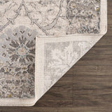 Gauge Cream & Gray Blue Rug with Fringes - Ornate Home