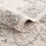 Gauge Cream & Gray Blue Rug with Fringes - Ornate Home