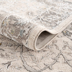 Gauge Cream & Gray Blue Rug with Fringes - Ornate Home