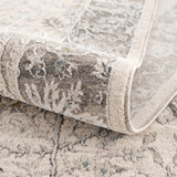 Gauge Cream & Gray Blue Rug with Fringes - Ornate Home