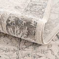 Gauge Cream & Gray Blue Rug with Fringes - Ornate Home