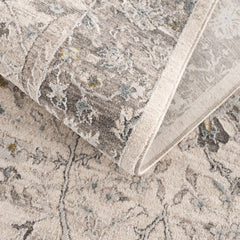 Gauge Cream & Gray Blue Rug with Fringes - Ornate Home