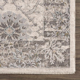 Gauge Cream & Gray Blue Rug with Fringes - Ornate Home