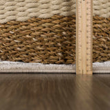 Gauge Cream & Gray Blue Rug with Fringes - Ornate Home